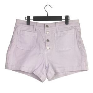 J Crew Garment Dyed Cotton Japanese High Rise Denim Jean Shorts 30 Lavander